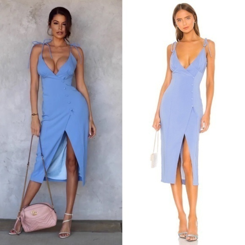 Camila Coelho Aaliyah Midi Dress in Periwinkle Blue